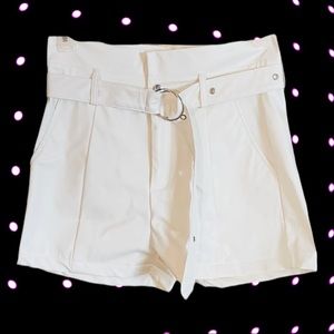 NWT Settle Down PVC High Waist Shorts with Belt